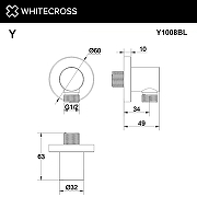 Шланговое подключение Whitecross Y black Y1008BL Черное матовое-2