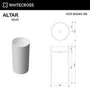 Раковина Whitecross Altar 43 0737.043043.100 Белая глянцевая-4