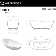 Ванна из искусственного камня Whitecross Ruby 165х75 0202.165075.200 Белая матовая-7