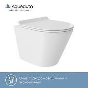 Унитаз Aqueduto Cone CONT0110 подвесной Белый глянцевый с сиденьем Микролифт-4