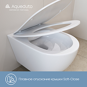 Комплект унитаза с инсталляцией Aqueduto Ovo AQDS019 с сиденьем Микролифт и Белой глянцевой клавишей смыва-8