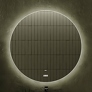 Зеркало Jorno Solo 77 Solo.02.77/W/RL с подсветкой с сенсорным выключателем и часами-2