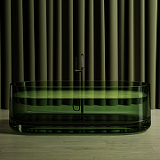 Ванна из полиэфирной смолы Abber Kristall 170х75 AT9708Emerald Зеленая без гидромассажа-1