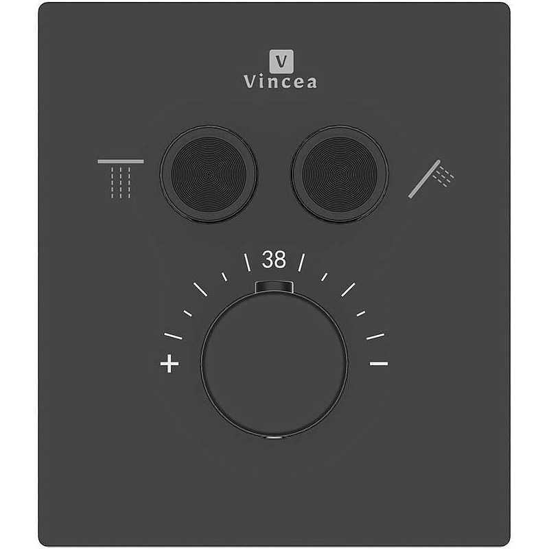 Смеситель для душа Vincea VSCV-321T-MMB с термостатом Черный матовый смеситель для душа vincea vscv 433tch с термостатом хром