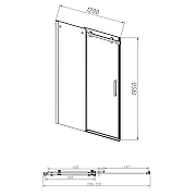 Душевая дверь Vincea Como-N 120 VDS-4CN120CGB профиль Черный стекло тонированное-5