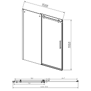 Душевая дверь Vincea Como-N 150 VDS-4CN150CL профиль Хром стекло прозрачное-5