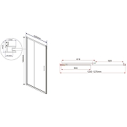 Душевая дверь Vincea Garda 125 VDS-1G125CLB профиль Черный стекло прозрачное-5