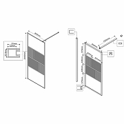 Душевая перегородка Vincea Walk-In 90 VSW-1HC900CFGM профиль Вороненая сталь стекло прозрачное/рифленое-6