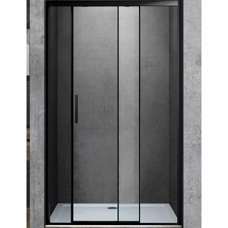 цена Душевая дверь Vincea Soft 140 VDS-3SO140CLB профиль Черный стекло прозрачное
