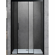 Душевая дверь Vincea Soft 140 VDS-3SO140CLB профиль Черный стекло прозрачное