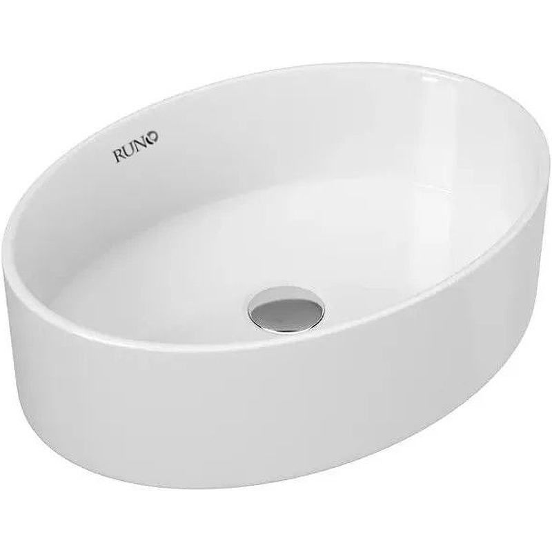 Раковина-чаша Runo Ovale 50 00-00001359 Белая раковина для ванной ovale 50 овал с выпуском