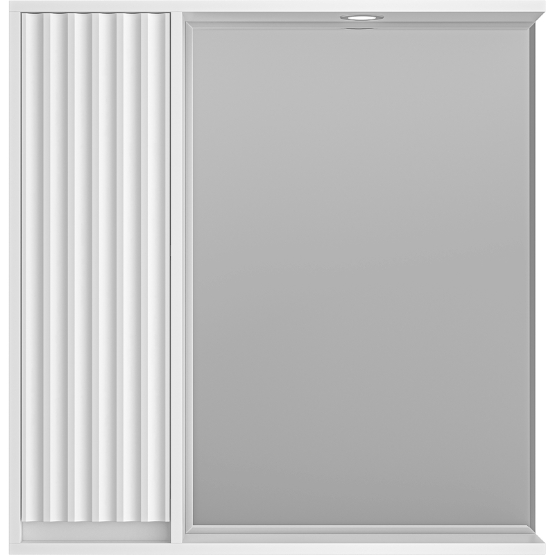 Зеркало со шкафом Brevita Balaton 80 L BAL-04080-01-Л с подсветкой Белое матовое зеркало brevita 75 l белое
