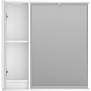 Зеркало со шкафом Brevita Balaton 80 L BAL-04080-01-Л с подсветкой Белое матовое-2