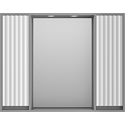 Зеркало со шкафом Brevita Balaton 100 BAL-04100-01-01 с подсветкой Белое матовое Серое матовое-1
