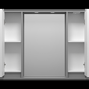 Зеркало со шкафом Brevita Balaton 100 BAL-04100-01-01 с подсветкой Белое матовое Серое матовое-2