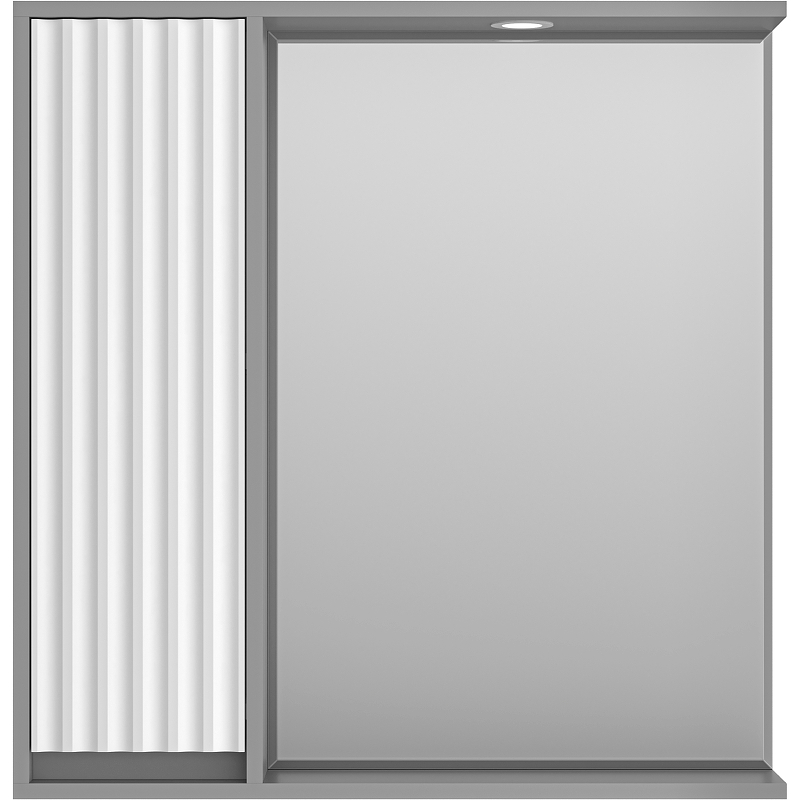 Зеркало со шкафом Brevita Balaton 80 L BAL-04080-01-01Л с подсветкой Белое матовое Серое матовое