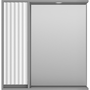 Зеркало со шкафом Brevita Balaton 80 L BAL-04080-01-01Л с подсветкой Белое матовое Серое матовое