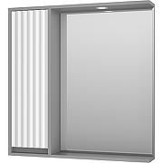 Зеркало со шкафом Brevita Balaton 80 L BAL-04080-01-01Л с подсветкой Белое матовое Серое матовое-1