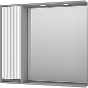 Зеркало со шкафом Brevita Balaton 90 L BAL-04090-01-01Л с подсветкой Белое матовое Серое матовое-1