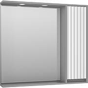 Зеркало со шкафом Brevita Balaton 90 R BAL-04090-01-01П с подсветкой Белое матовое Серое матовое-1