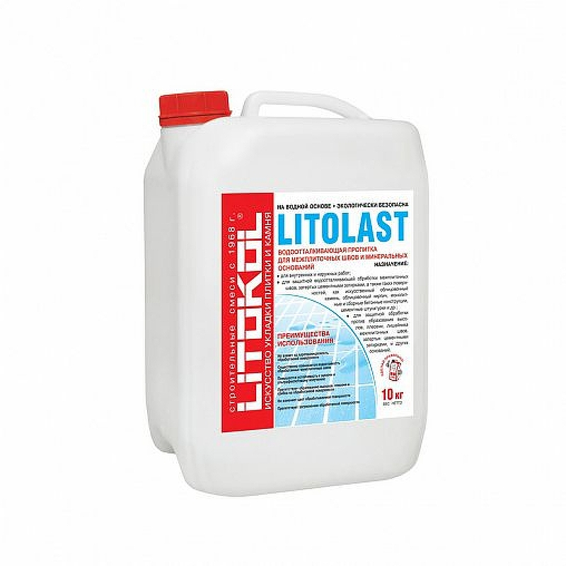 Гидрофобизатор Litokol Litolast L0112030003 10,0 л очиститель межплиточных швов mastergood чистый шов 0 5 л