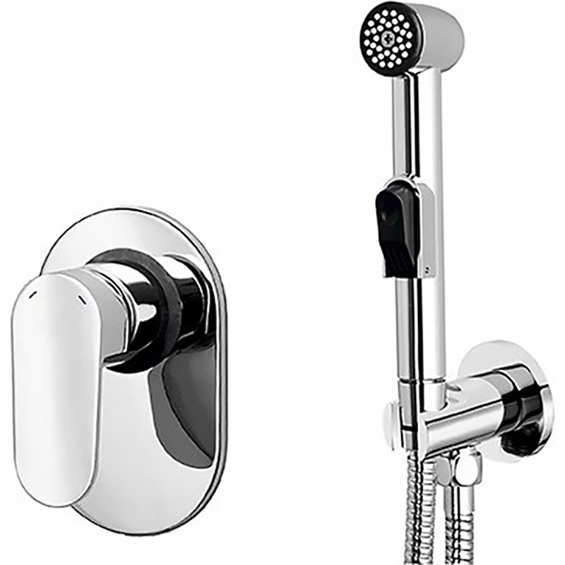 Гигиенический душ со смесителем WasserKRAFT A11056 Хром гигиенический душ со смесителем wasserkraft wern 4238 никель