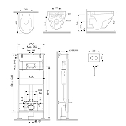 Комплект унитаза с инсталляцией AM.PM Spirit V2.0 FlashClean IS100138.701700 с сиденьем Микролифт и Черной матовой клавишей смыва-15