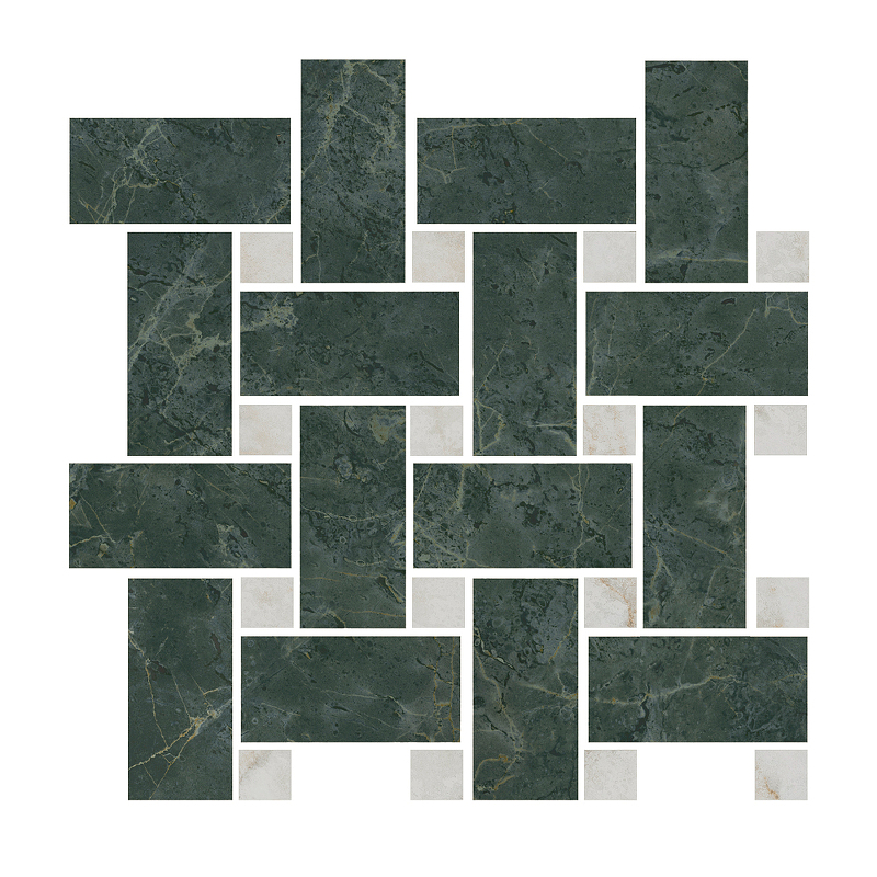 Декор Kerama Marazzi Серенада мозаичный зелёный лаппатированный T038/SG6542 32х32 см