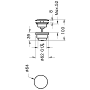 Донный клапан Vitra Syphon A45148 Хром-1