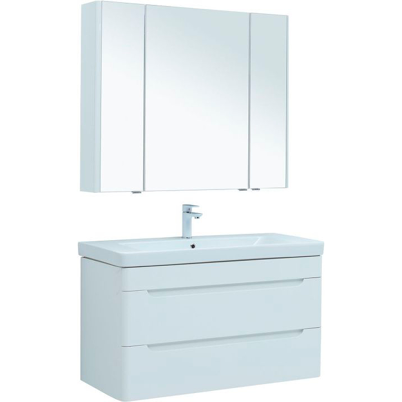 Комплект мебели для ванной Aquanet София 105 274193 подвесной Белый глянец тумба с раковиной aquanet софия 105 212588 подвесная белый глянец