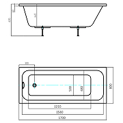 Акриловая ванна Aquatek Eco-friendly Мия 170x80 MIY170-0000032 без панелей, каркаса и слив-перелива-4