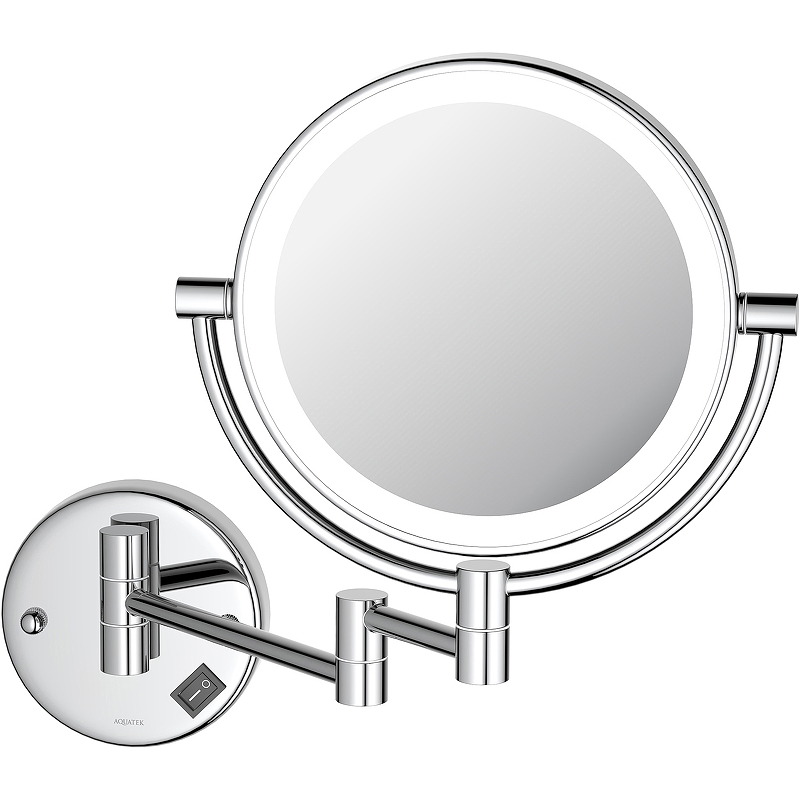 Косметическое зеркало Aquatek AQ4912CR с подсветкой Хром косметическое зеркало aquatek aq4913cr хром