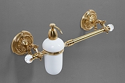 Полотенцедержатель c дозатором для жидкого мыла Art&Max Barocco Crystal AM-2057D-Do-Ant-C Античное золото-1