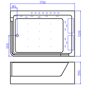 Акриловая ванна Ceruttispa 170x120 R C-495R 9950 с гидромассажем-4