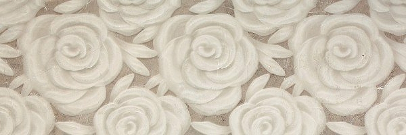 Керамическая плитка Porcelanite Dos 9535 Rectificado Crema Relieve Rose настенная 30х90 см цена и фото