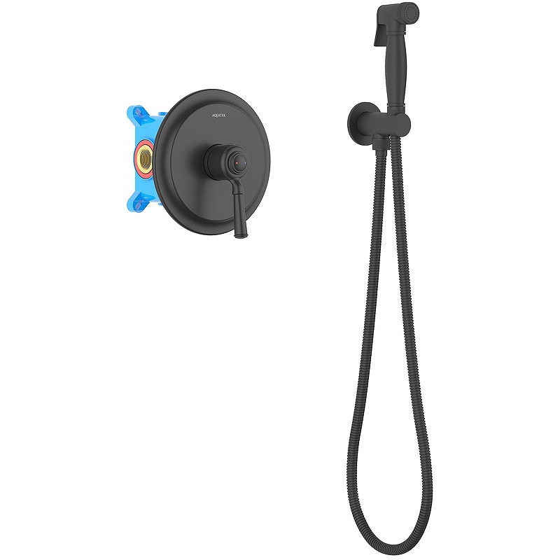 Гигиенический душ со смесителем Aquatek Классик AQ1519MB Черный матовый гигиенический душ со смесителем aquatek вега aq1019mb черный матовый