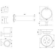 Набор аксессуаров для ванной Boch Mann CR-F19 BM9638 Хром-14