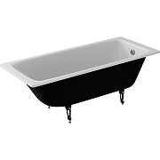 Чугунная ванна Delice Biove 170x75 DLR220509RB с черными матовыми ручками без антискользящего покрытия-1