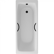 Чугунная ванна Delice Biove 170x75 DLR220509RB с черными матовыми ручками без антискользящего покрытия