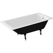 Чугунная ванна Delice Parallel 150x70 DLR220503RB с черными матовыми ручками без антискользящего покрытия-1