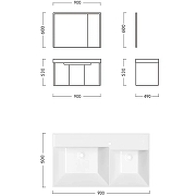 Комплект мебели для ванной Ceruttispa Maiella 90 10039 подвесной Темно-серый-5