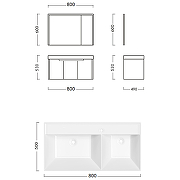Комплект мебели для ванной Ceruttispa Maiella 80 10038 подвесной Темно-серый-6