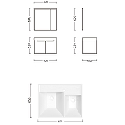 Комплект мебели для ванной Ceruttispa Maiella 60 10036 подвесной Темно-серый-6