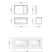 Комплект мебели для ванной Ceruttispa Oglio 120 10033 подвесной Темно-серый-6