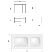 Комплект мебели для ванной Ceruttispa Oglio 100 10032 подвесной Темно-серый-6