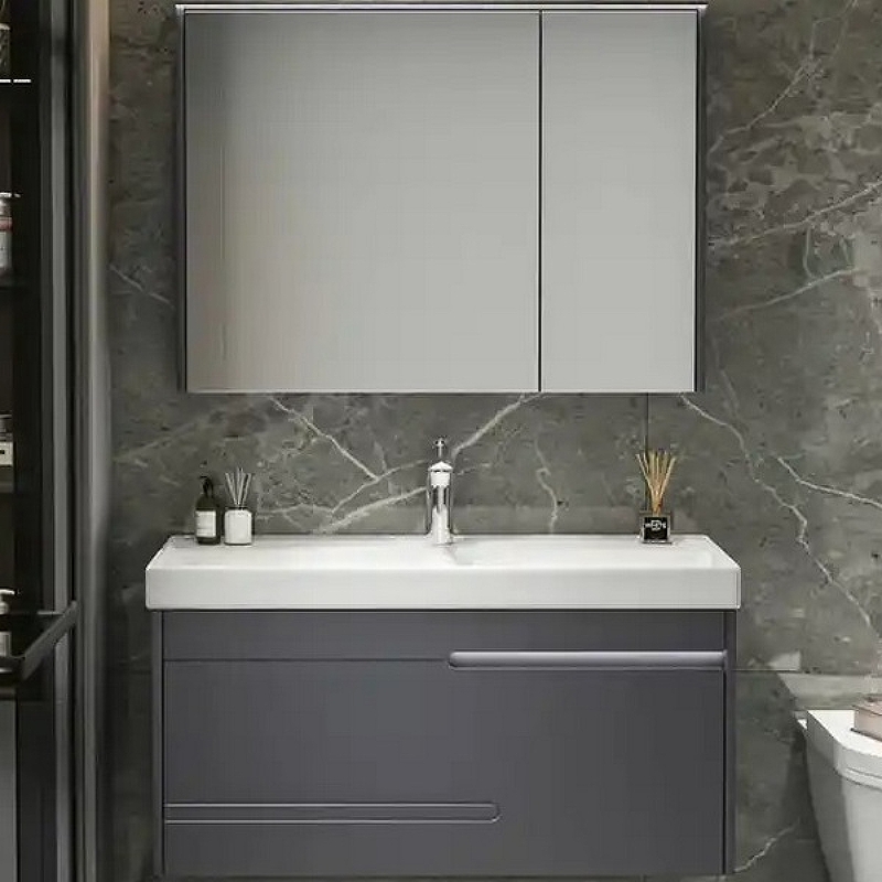 Комплект мебели для ванной Ceruttispa Oglio 100 10032 подвесной Темно-серый