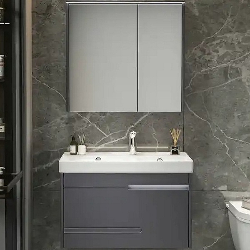 Комплект мебели для ванной Ceruttispa Oglio 90 10031 подвесной Темно-серый