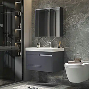 Комплект мебели для ванной Ceruttispa Oglio 90 10031 подвесной Темно-серый-1