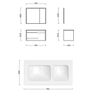 Комплект мебели для ванной Ceruttispa Oglio 90 10031 подвесной Темно-серый-5