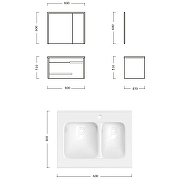 Комплект мебели для ванной Ceruttispa Oglio 80 10030 подвесной Темно-серый-5